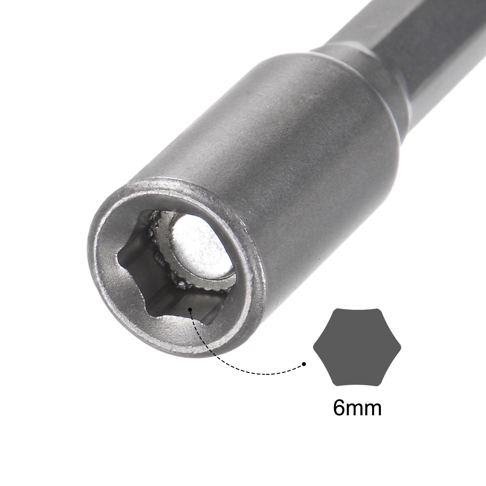 2Pack 1/4" Quick-Change Hex Shank 6mm Magnetic Nut Driver Bit 1.89" Length