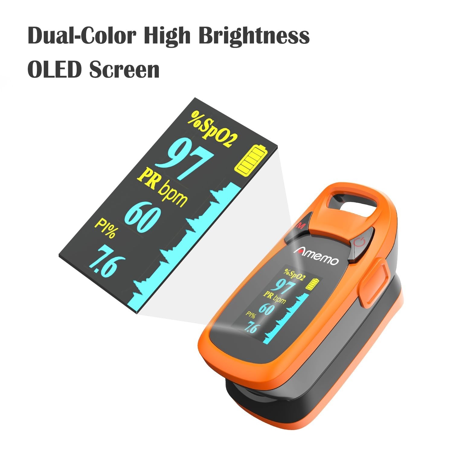 Fast Reading Fingertip Pulse Oximeter for Exercise & Sleep