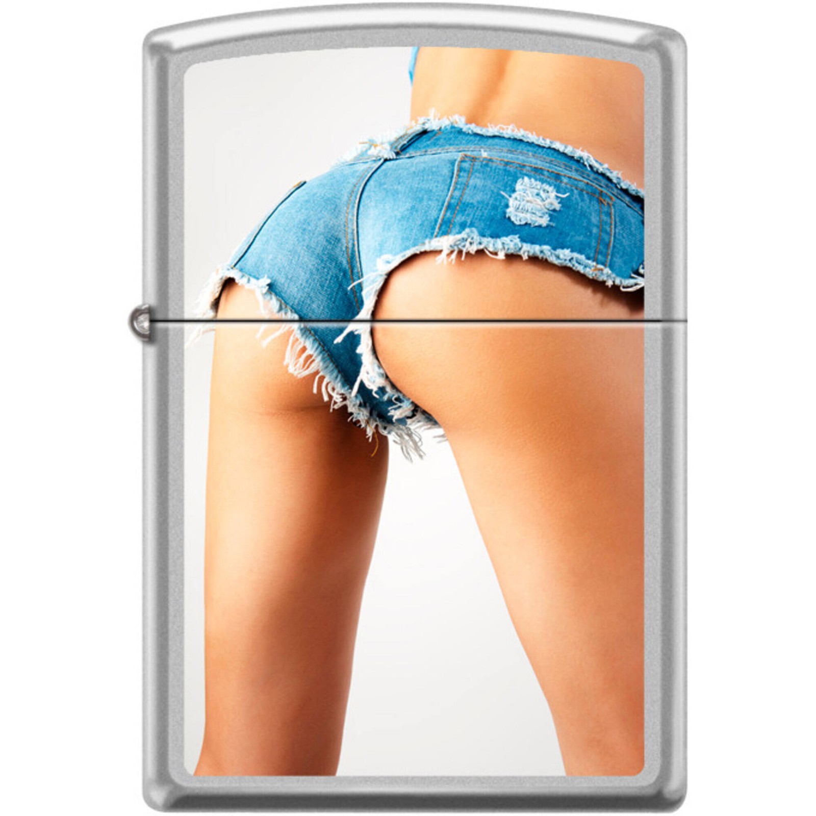 Zippo Windproof Pocket Lighter Daisys Back Satin Chrome Metal XC418