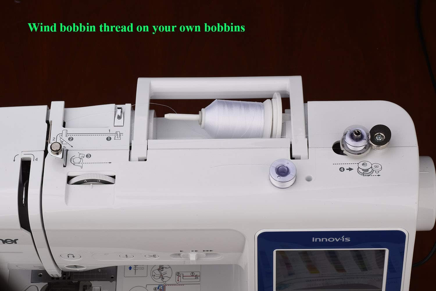 Simthread 4 White 2 Black 60WT Sewing Bobbin Fill Machine Embroidery Thread - 15