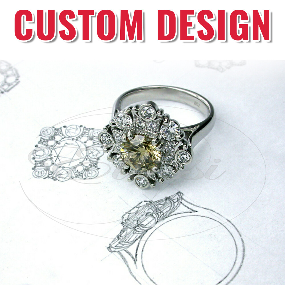 0.3Ct Diamond Unique Vintage Style Women Ring 14K Yellow Gold plated simulated
