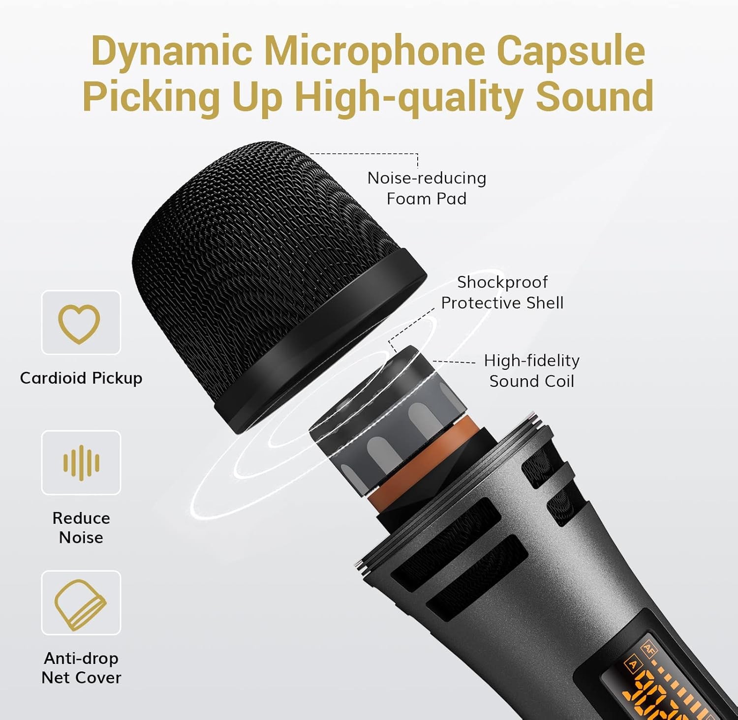 Portable Wireless Handheld Microphone Receiver Mic Set For Karaoke Speech 2Pack