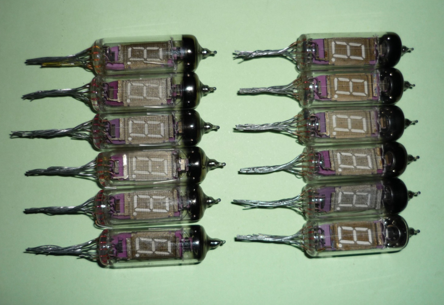 12pcs. IV-6 / ИВ-6 Nixie VFD Tube 7-segment green glow indicator Digits display