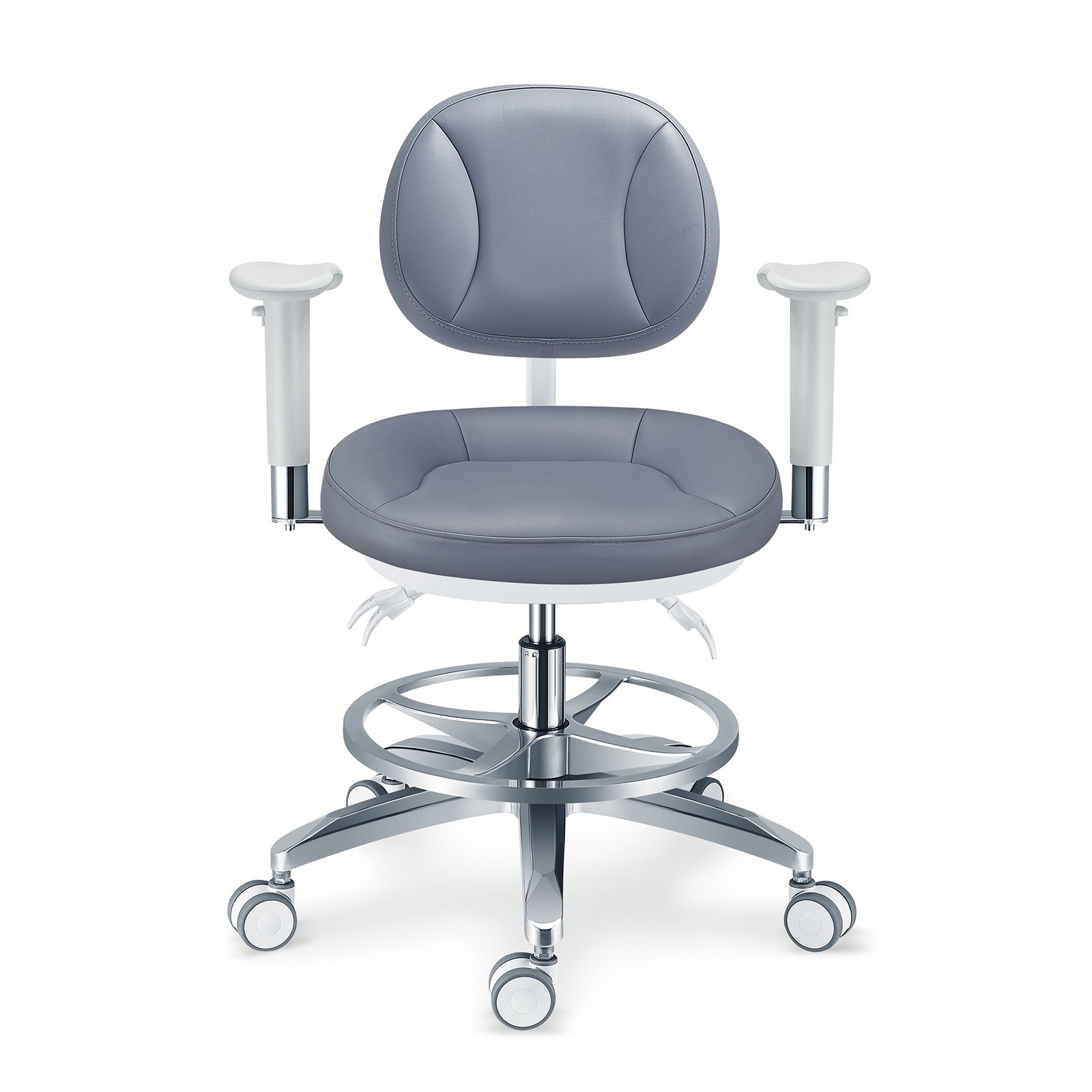 Dental Microscope Doctor's Chair with Armrest Ergonomic Dentist Stool Microfiber