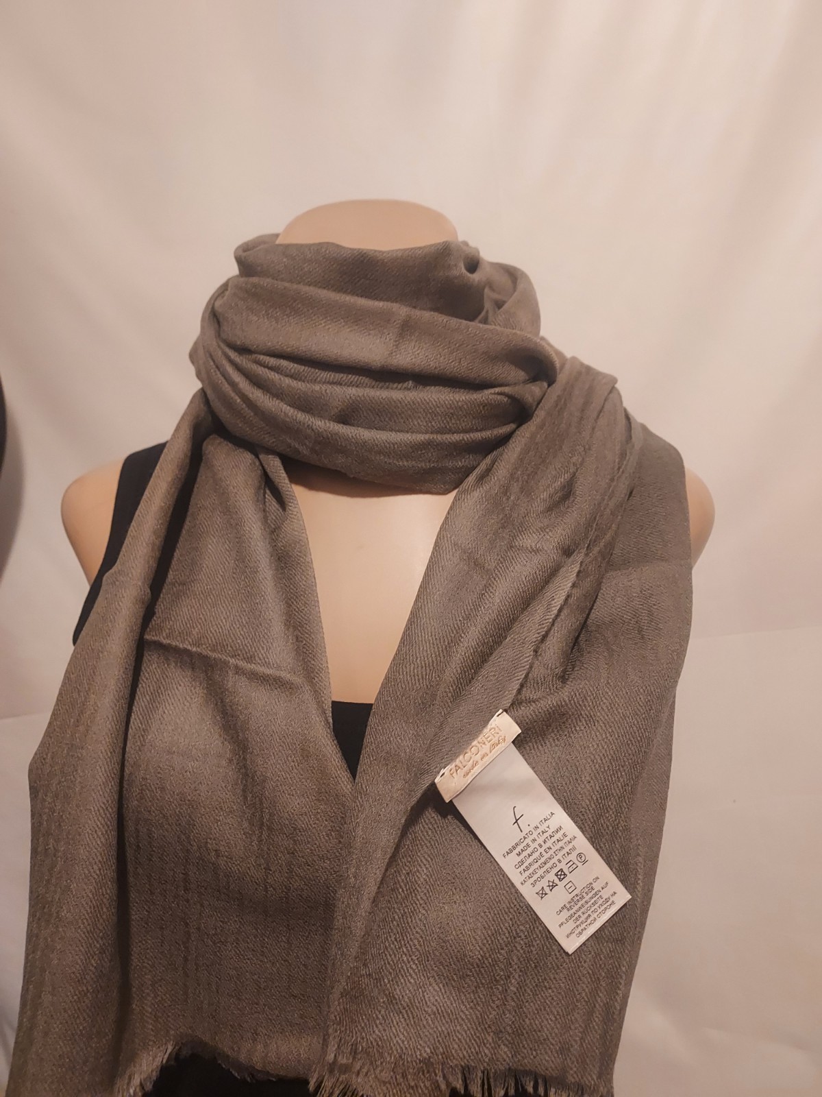 Falconeri cashmere scarf green and grey