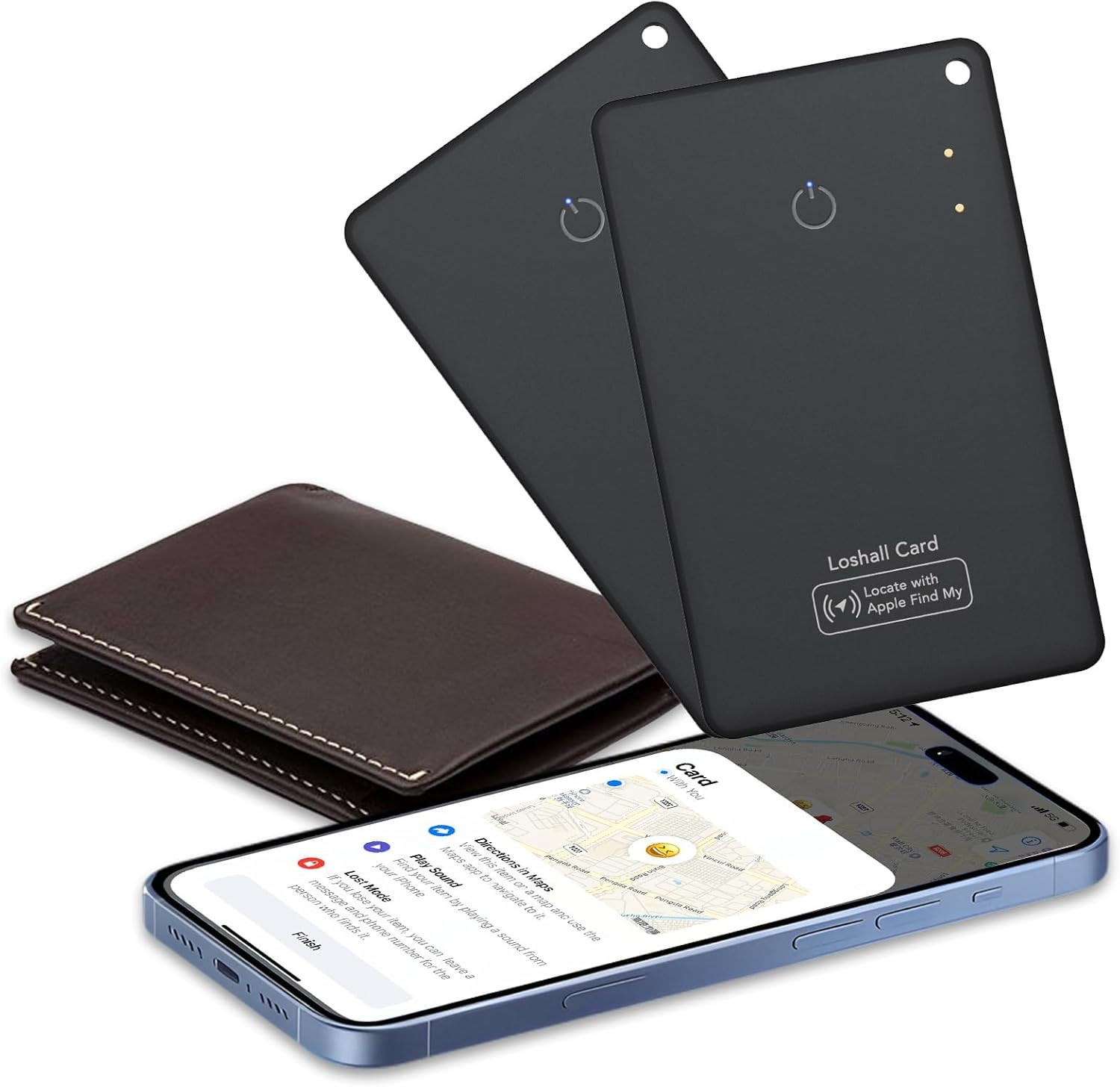 2 Pack Wallet Tracker Card [Apple Mfi Certified] Air Tracker Tag (Ios Only), IP6