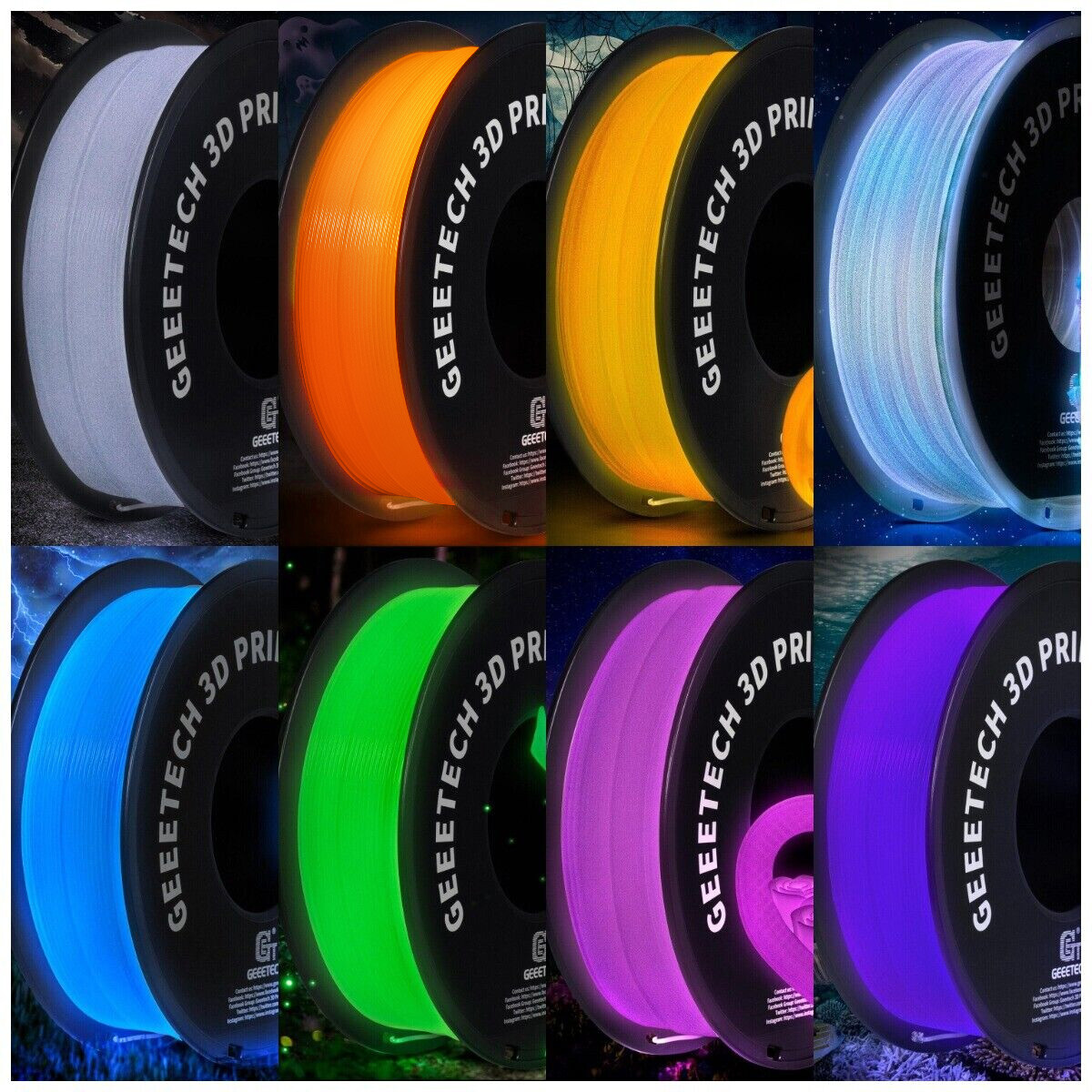 1kg 1.75 Luminous PLA Geeetech 3D Printer Filament Glow in the Dark Amazing PLA