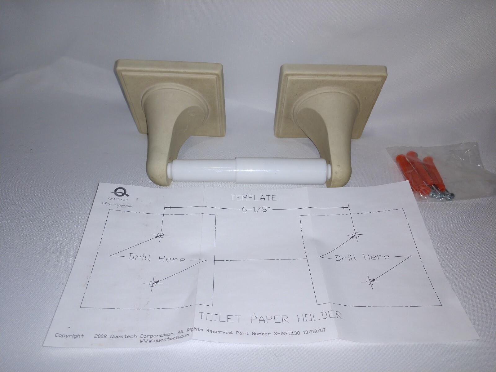 Questech RESIN TRAVERTINE FAUXSTONE TOILET TISSUE PAPER holder, New