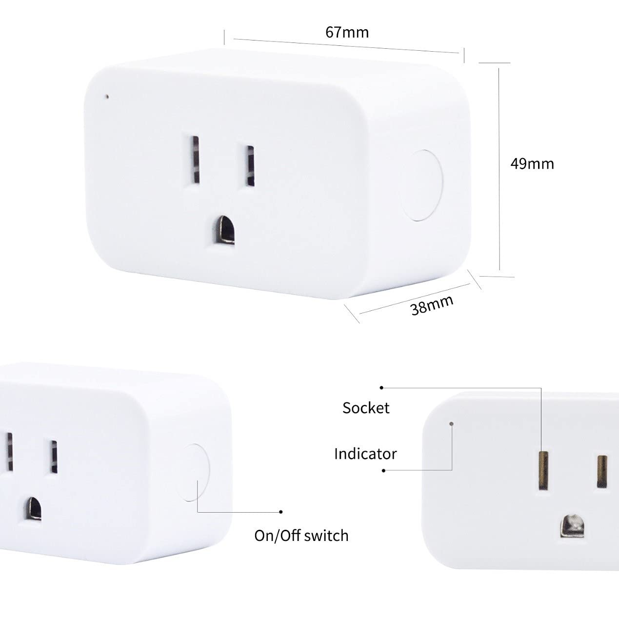 Smart Plug 4 Pack - Compact 15A Zigbee Outlets with Timer for Home Automation