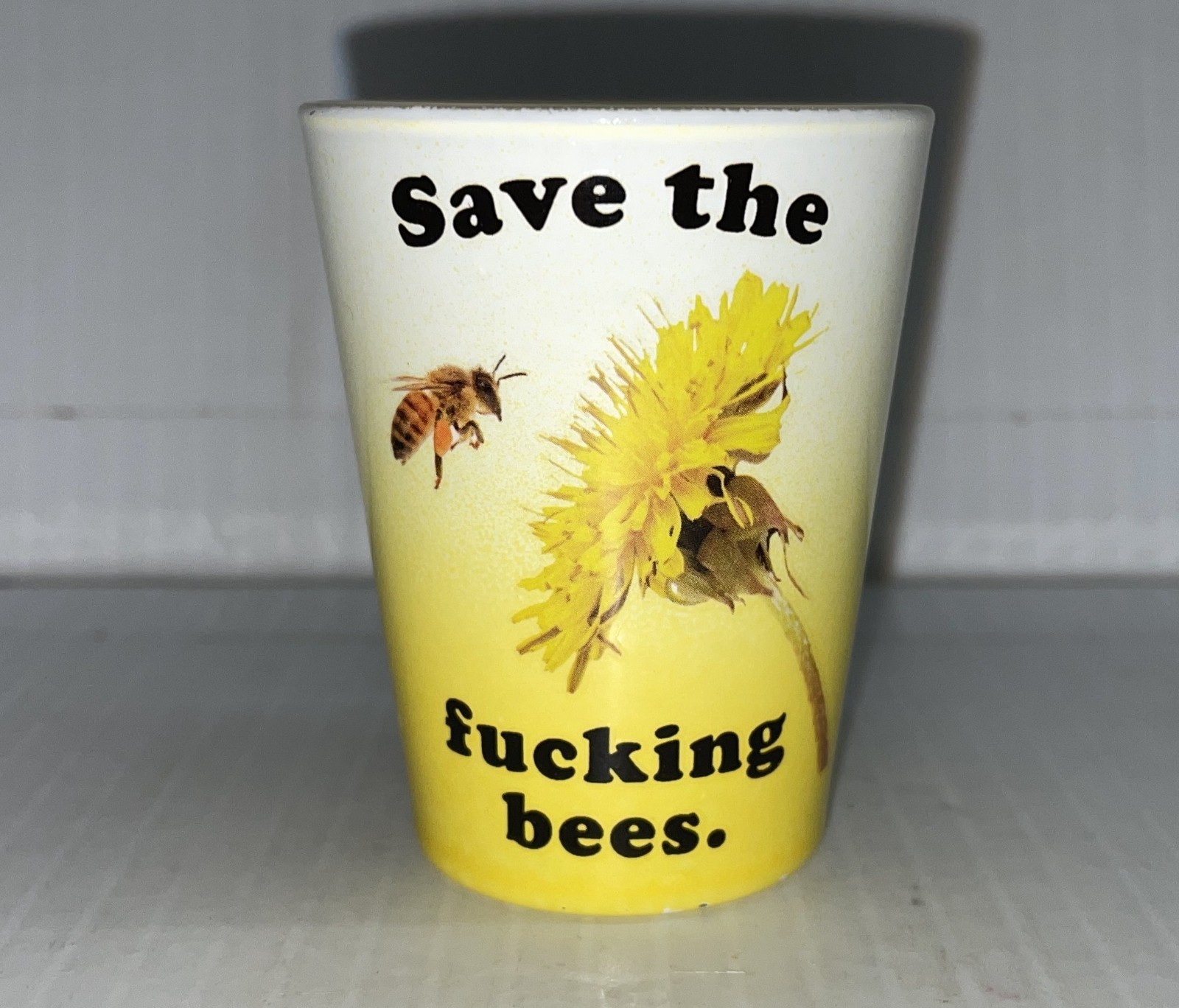 Spencer's "Save the f**king bees" Novelty 2oz Glass Shot Glass
