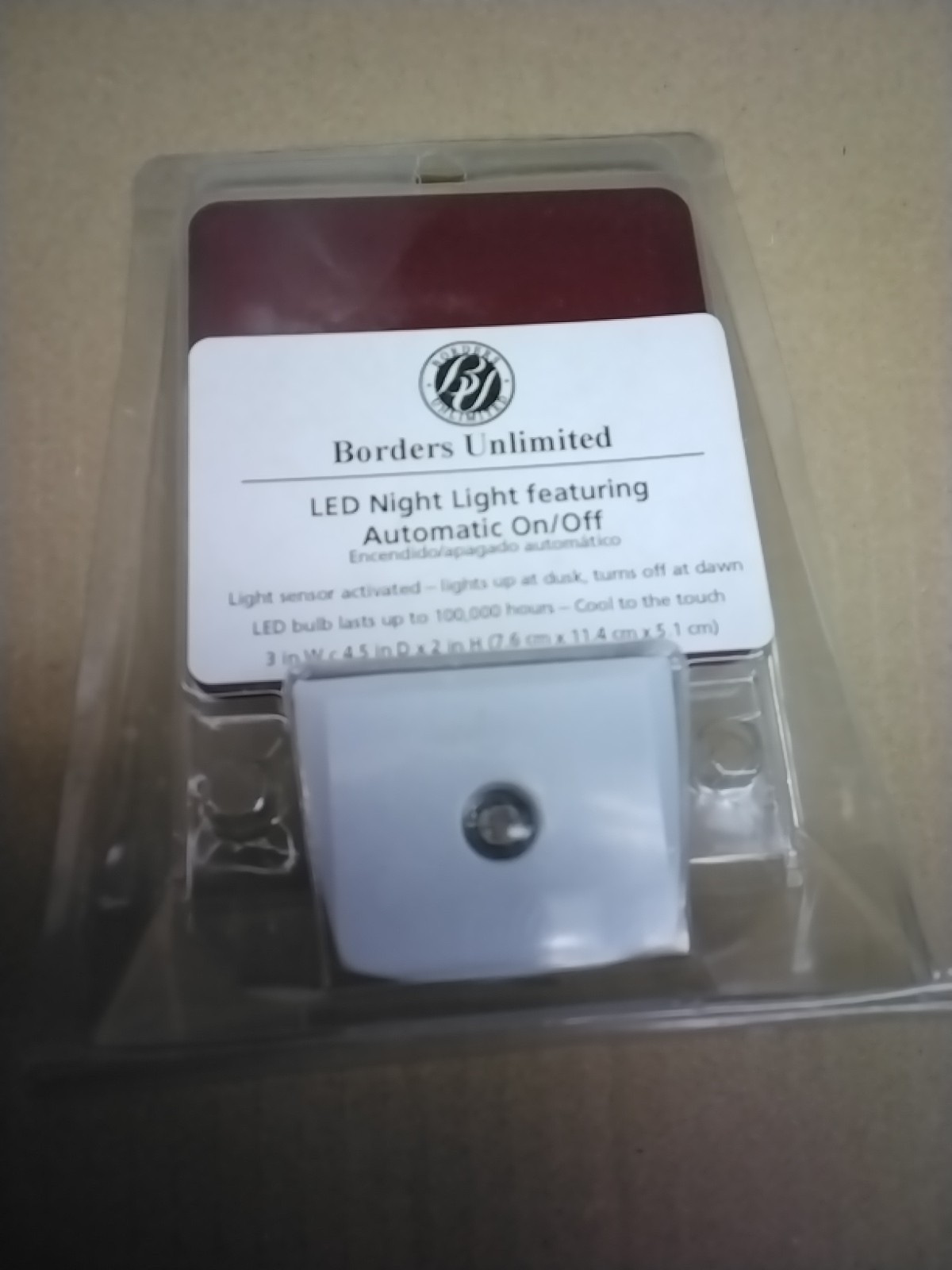 QTY 3 BORDERS UNLIMITED  RED LED  NIGHT LIGHT FEATURE Auto ON/OFF