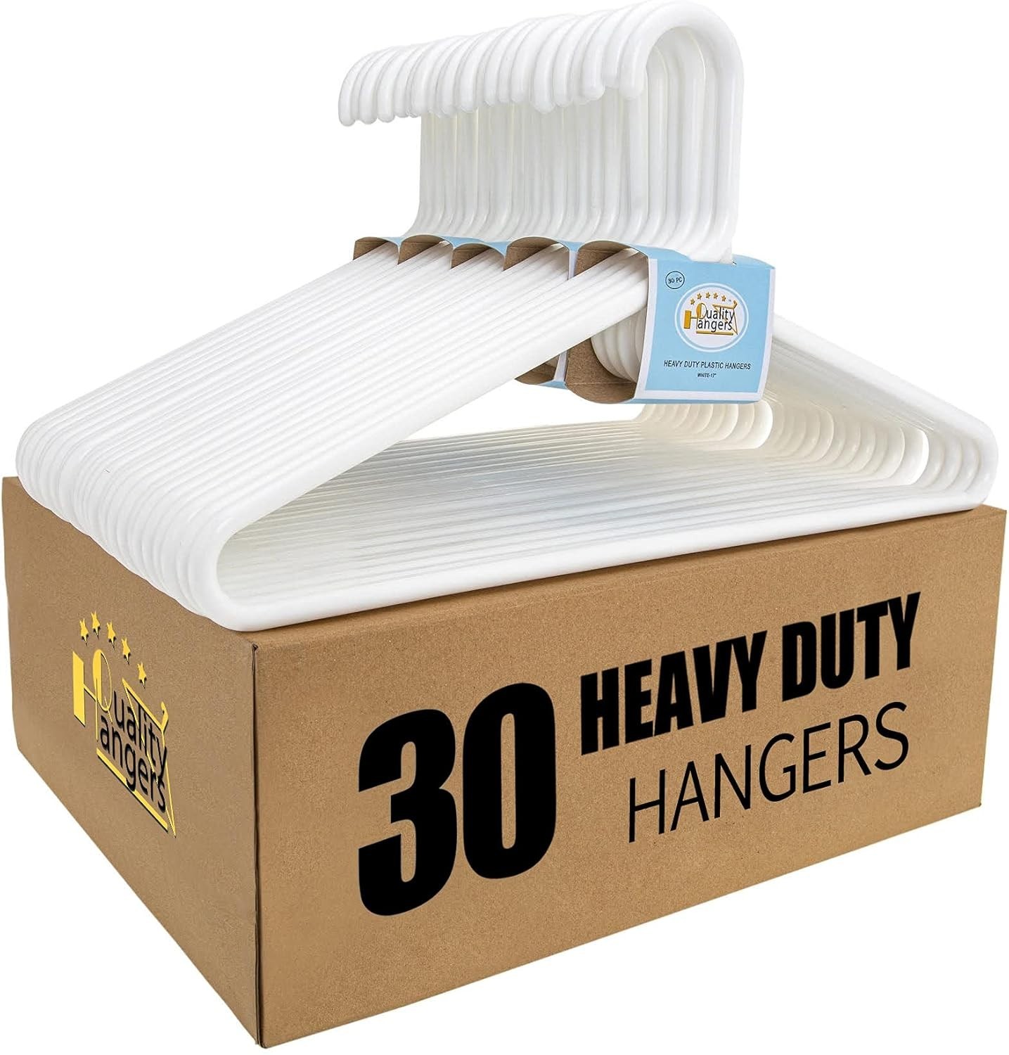 Thick Strong Plastic Hangers 30 Count – Stylish & Durable Clothing Storage