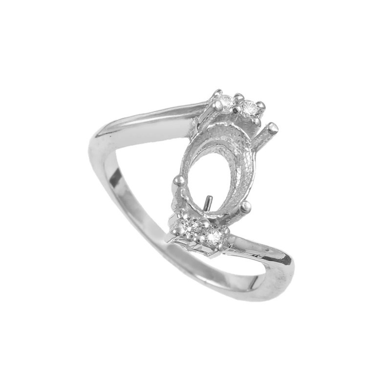 Silver Jewelry Semi Mount Ring Stone Setting Size 8X6 MM Oval Shape Mother Gift
