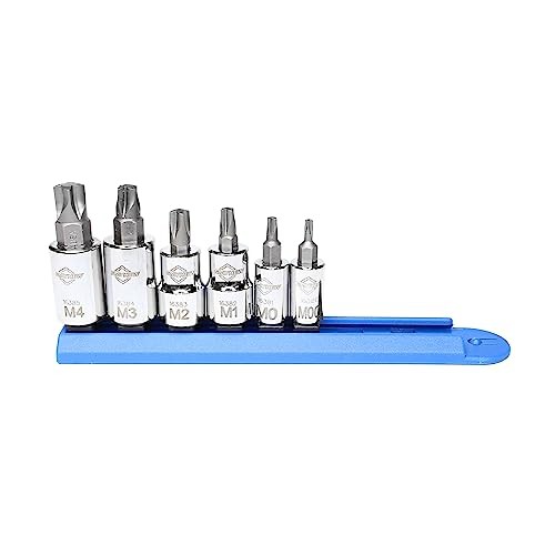16028 Insert Socket Bit Set, Chrome 6-Piece Mortorq