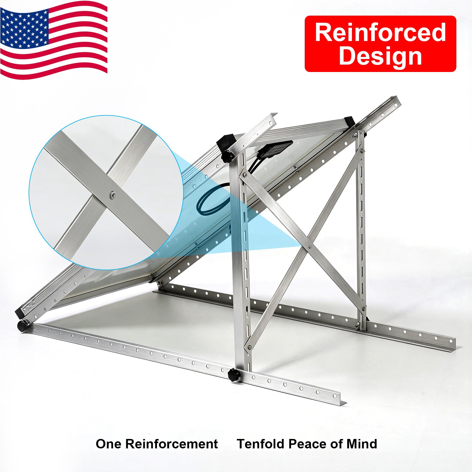 45in 4Sets Enhanced Solar Panel Mounting Brackets Kit Ground Mount Farm/Off-Grid