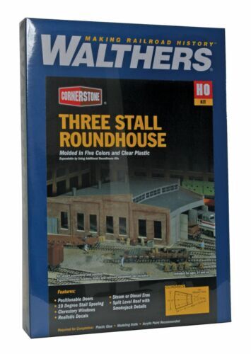 Walthers Cornerstone #933-3041 HO ScaleThree Stall Roundhouse Kit NIB