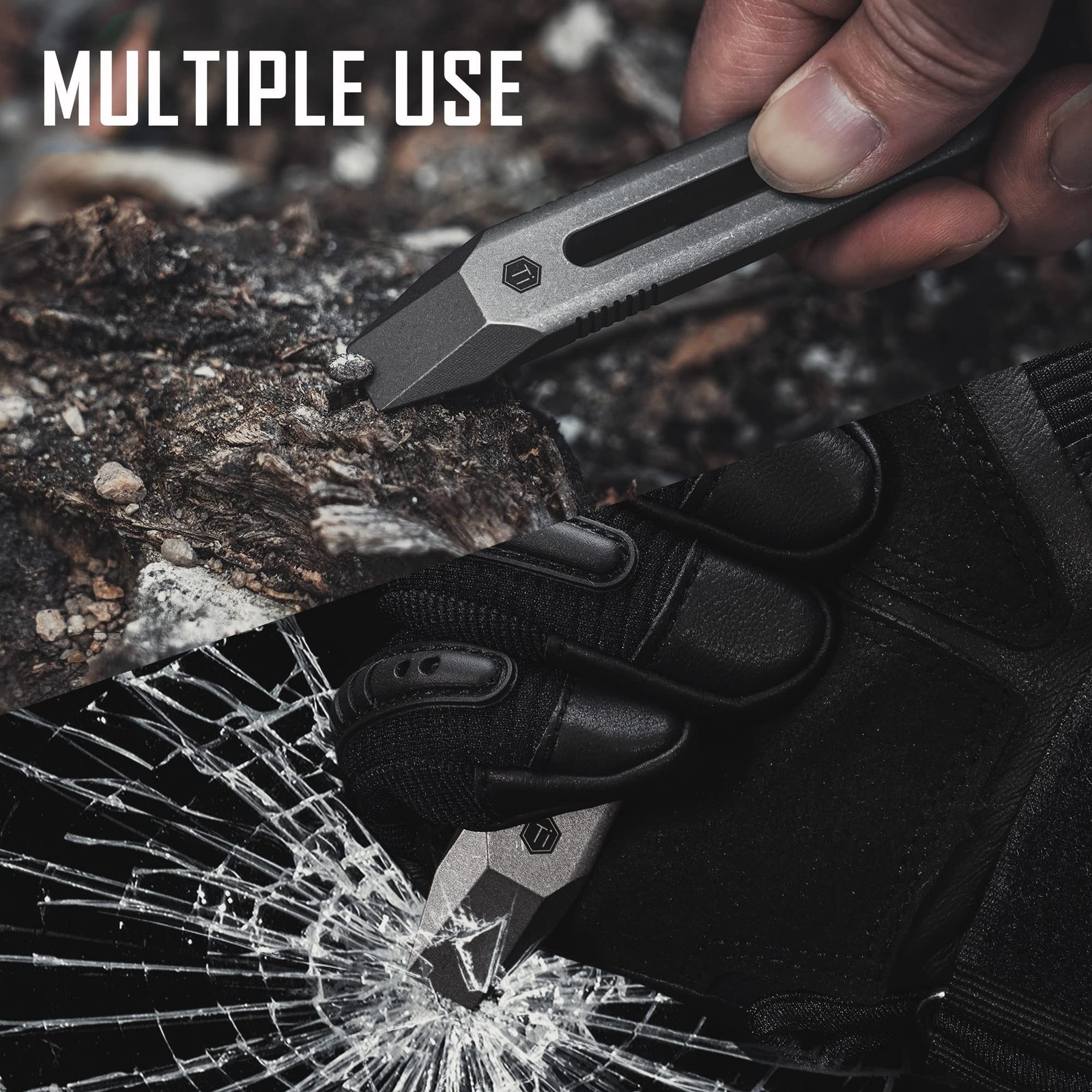 KeyUnity KR00 EDC Pocket Pry Bar Bit Bar Titanium Multitool with Pocket Clip