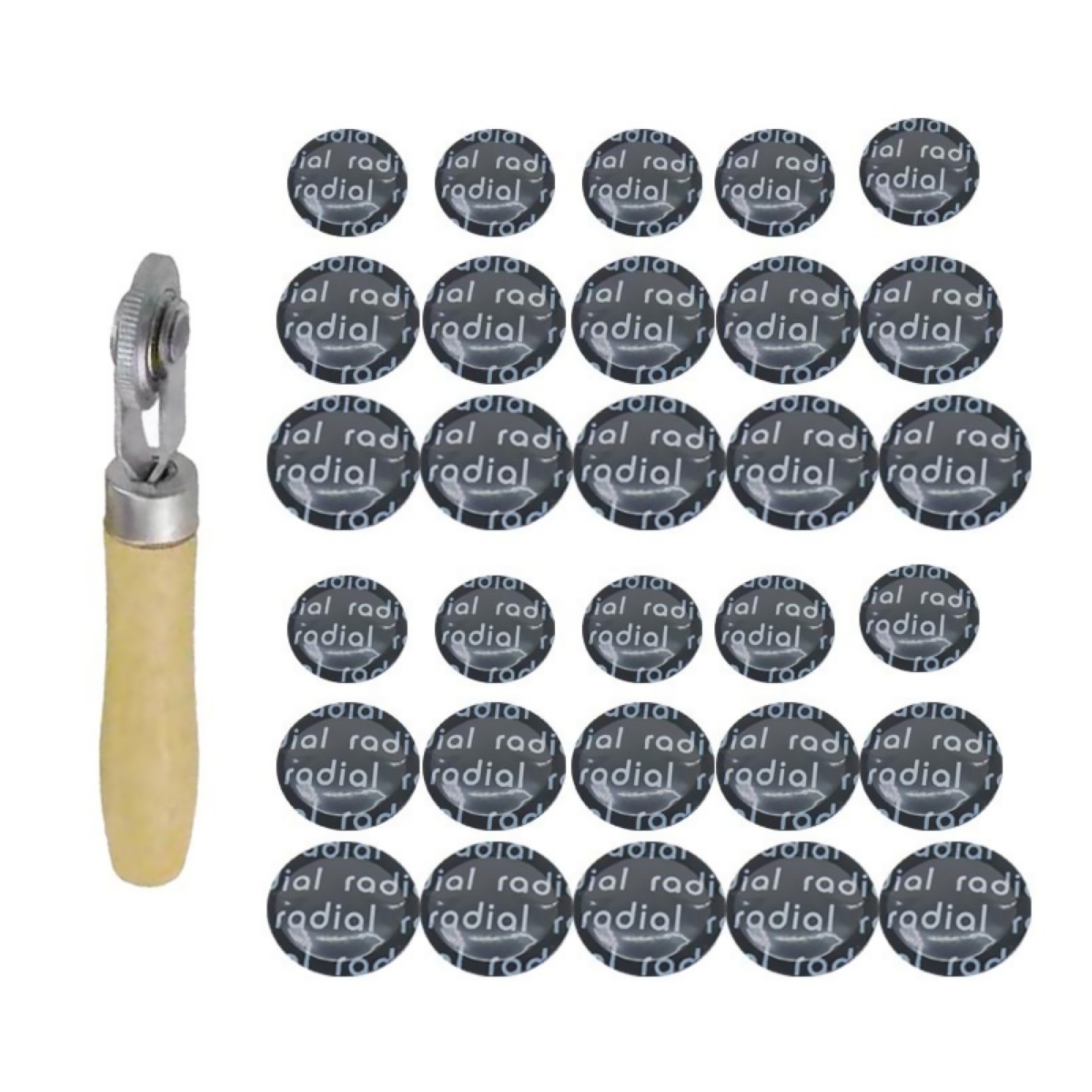 Universal Tire Repair Rubber Patch Glues Tool Tyre Patching Repair w/ Roller
