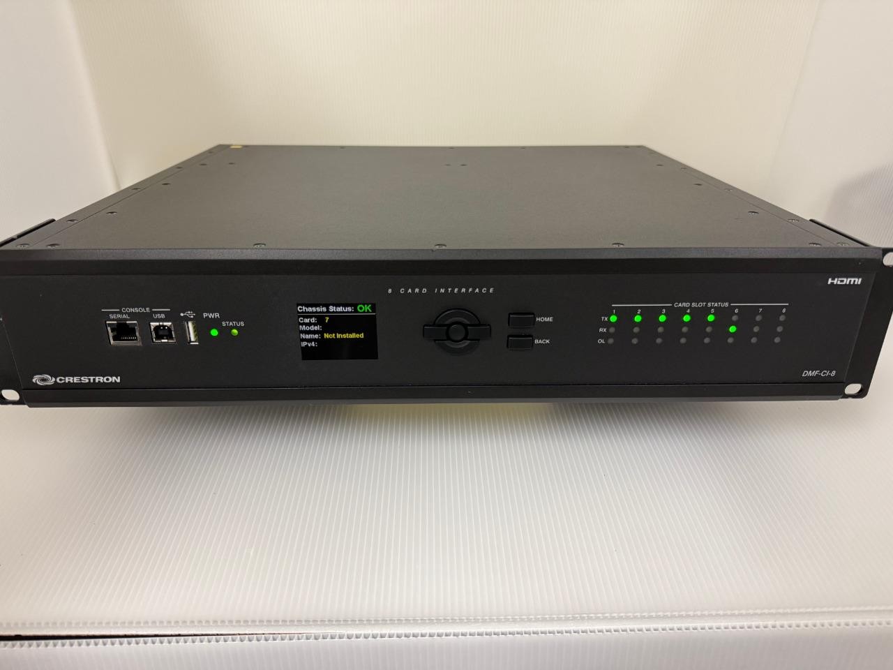 Creston DMF-CI-8 Digital Media Chassis P/N: 6507968 With 6 X DM-NVX-350C Cards