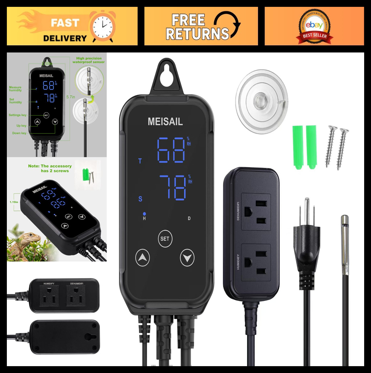 Humidity Controller for Greenhouse - Shiitake Mushroom Humidistat & Dehumidifier