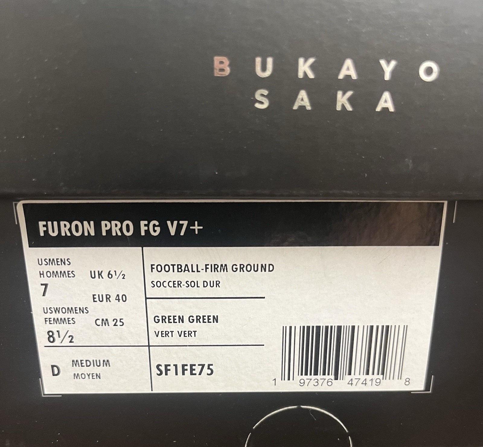 New Balance Men's Furon Pro FG V7+ Soccer Cleats - Bukayo Saka (Size: 7 U.S.)