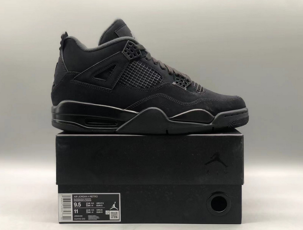 Jordan 4 "Black Cat" Men's Retro Basketball Shoes Mid Top US 7-12