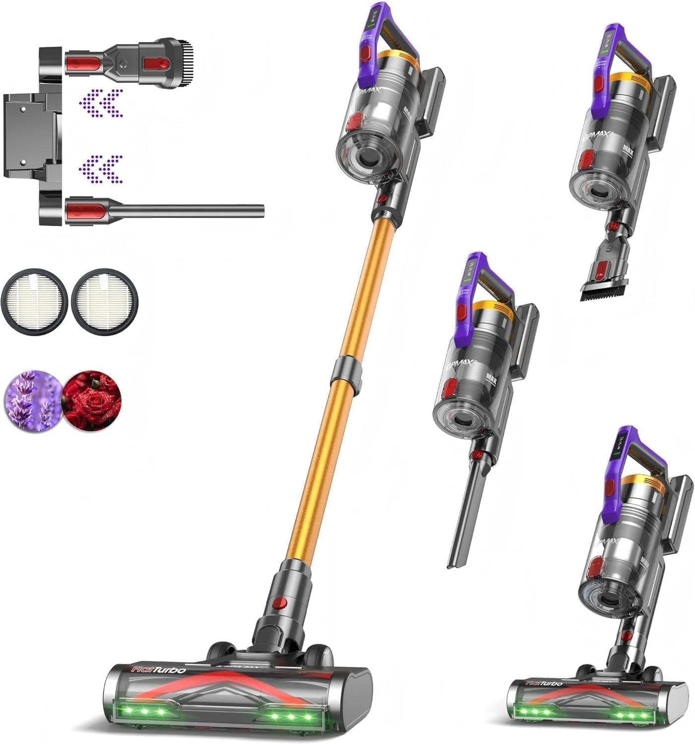 Cordless Vacuum Cleaner, 50Kpa 550W Stick Vacuum for Home, 70Mins Anti-Tangled V