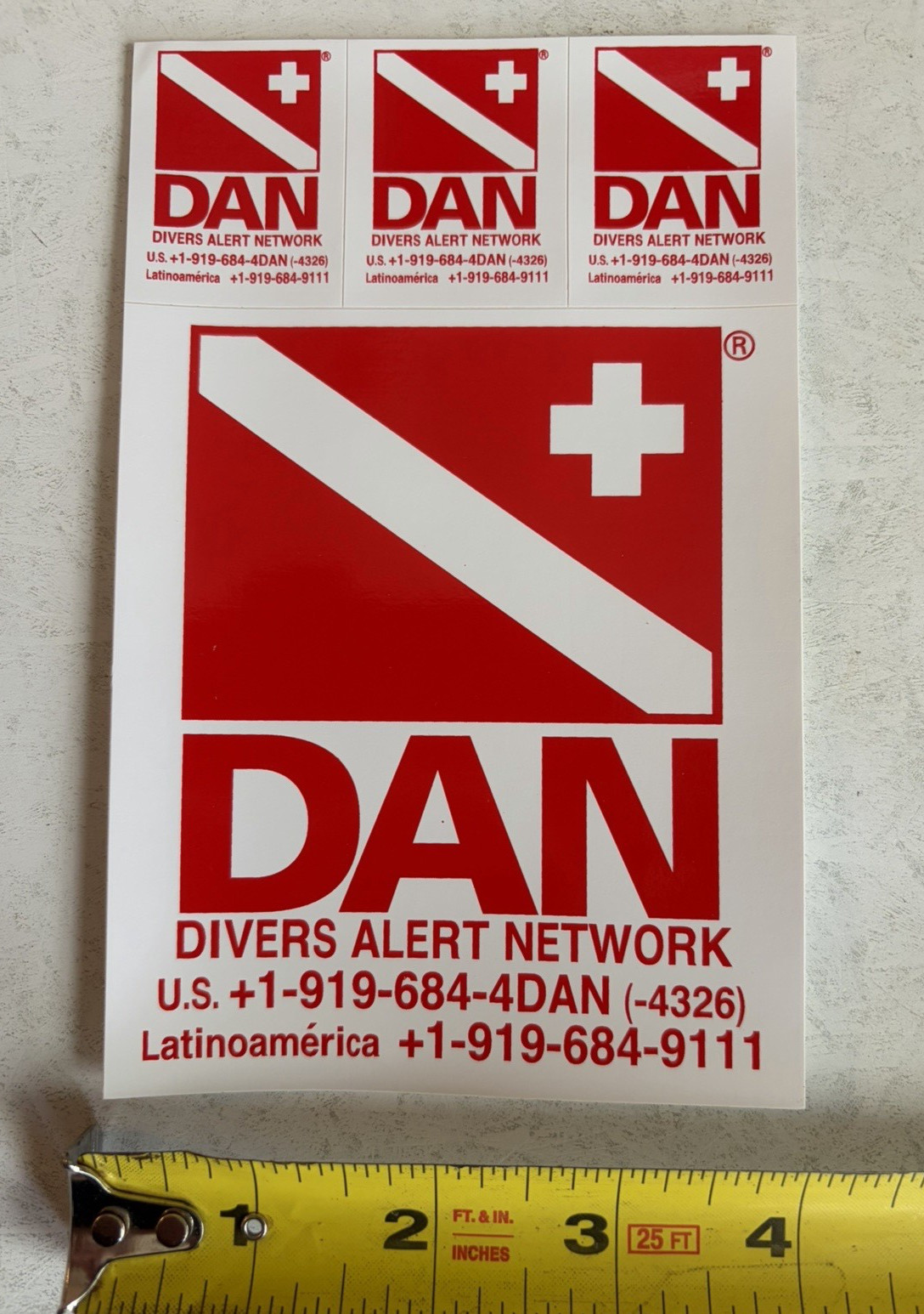 DAN Divers Alert Network Stickers-4 Total