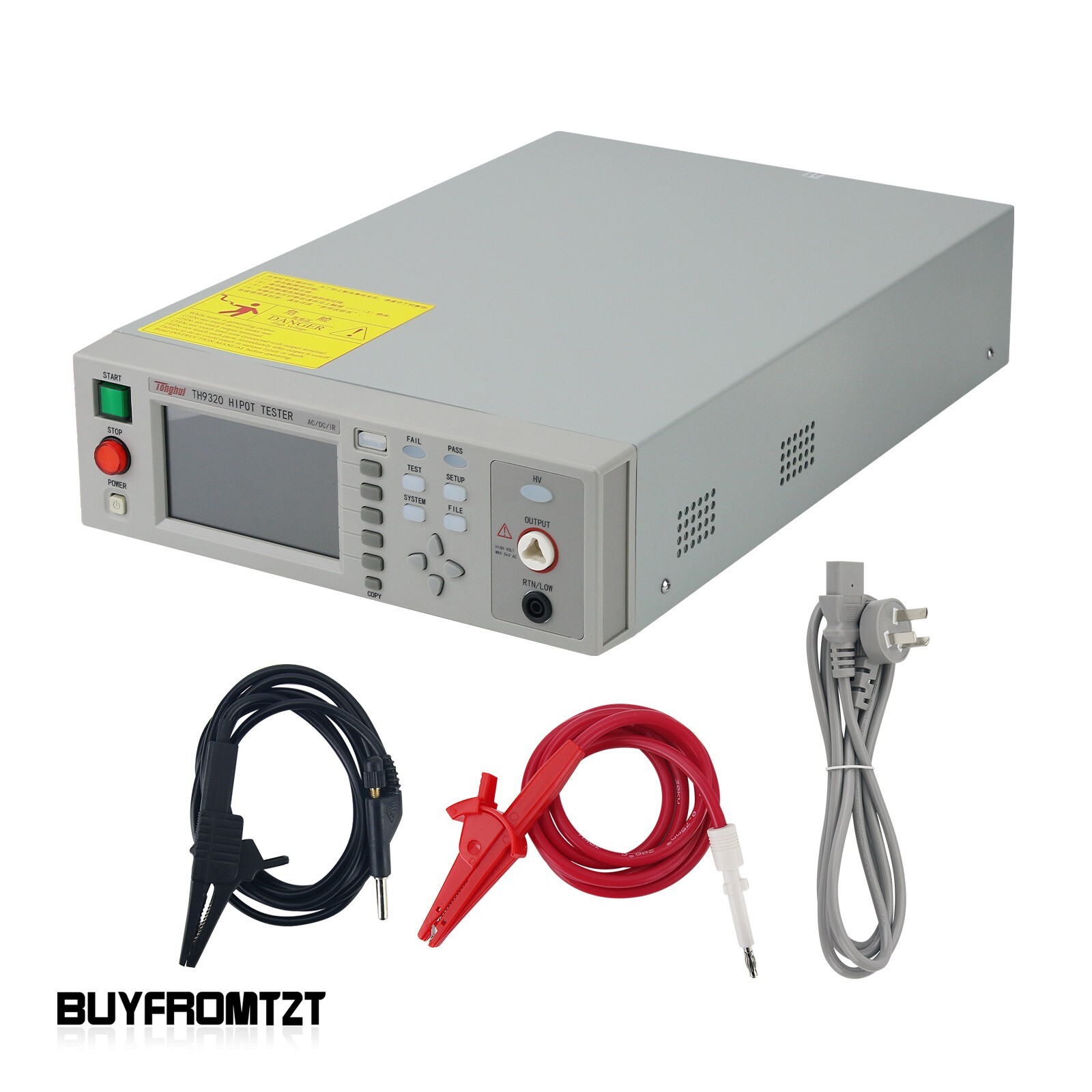 TH9320 HIPOT Tester AC DC IR HIPOT Tester with 4.3-in LCD Screen Fast Discharge