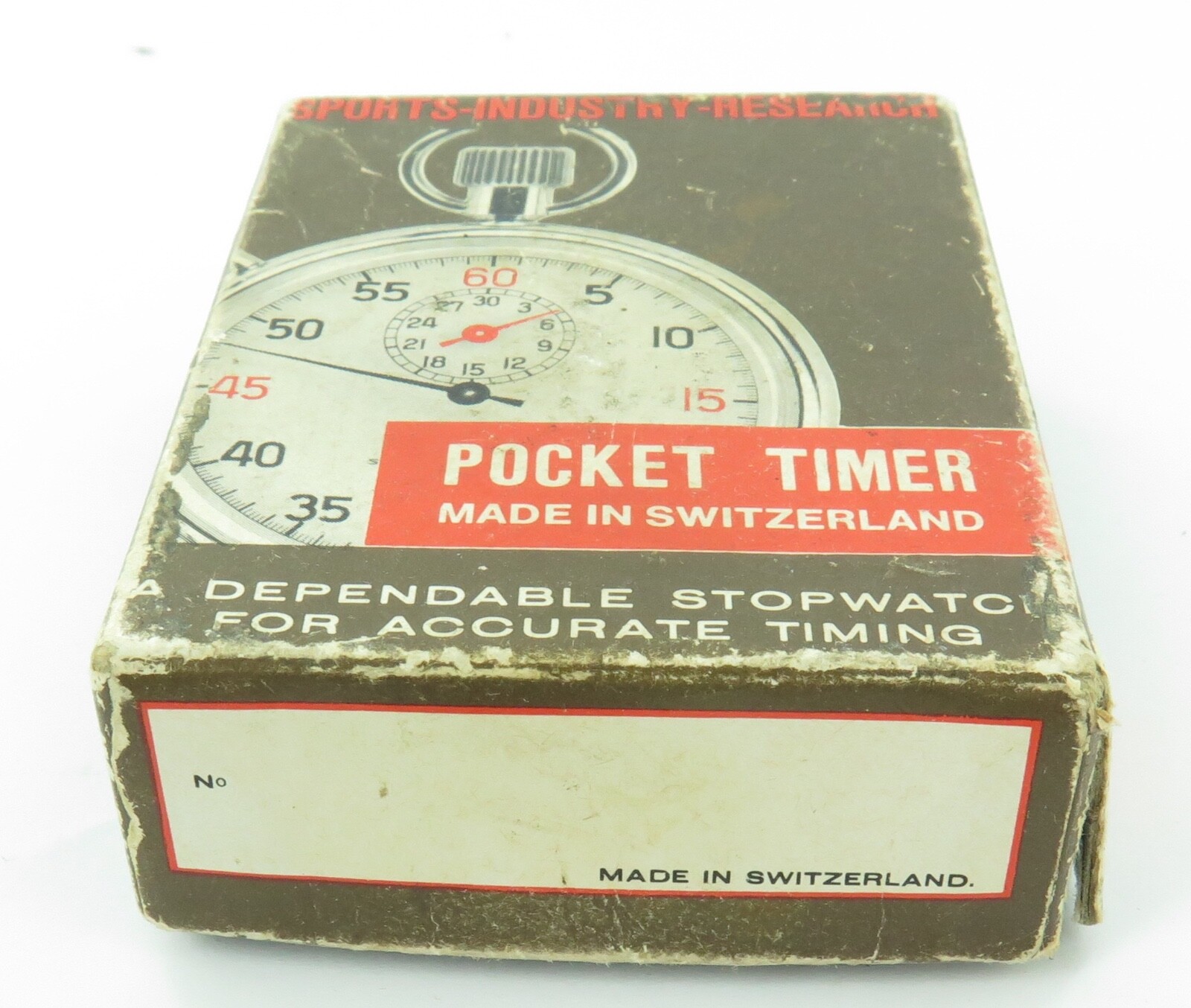 Vintage Swiss "Pocket Timer" Stopwatch Box.