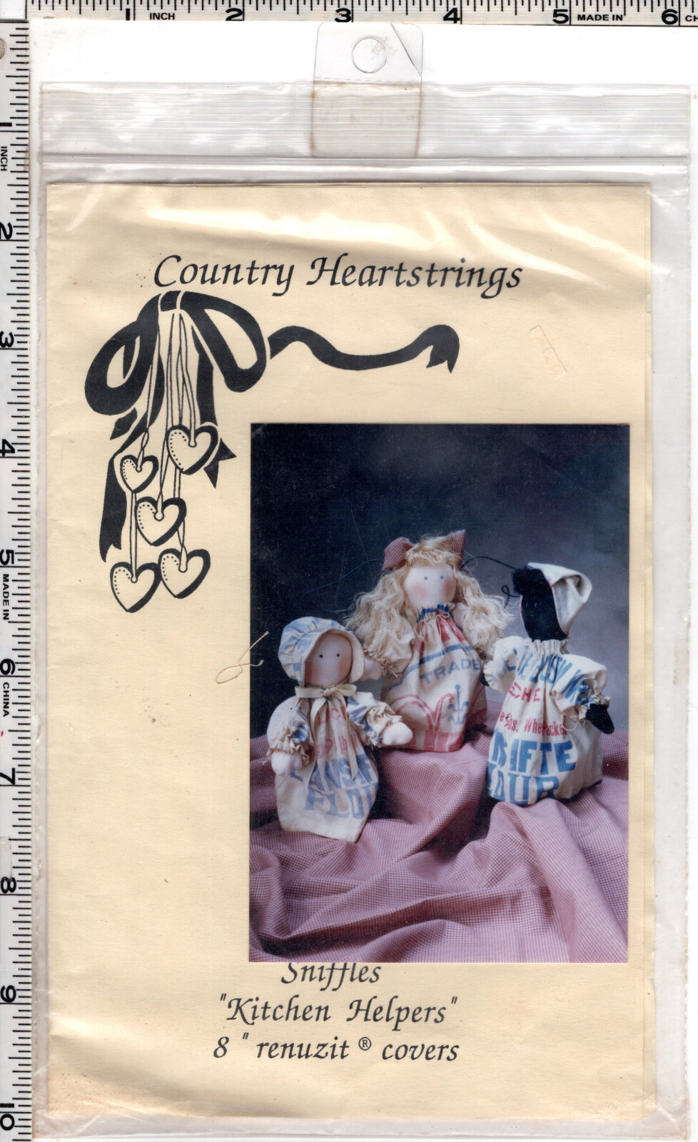 Sniffles "Kitchen Helpers" Country Heartstrings Sewing Craft 8" Renuzit® Covers