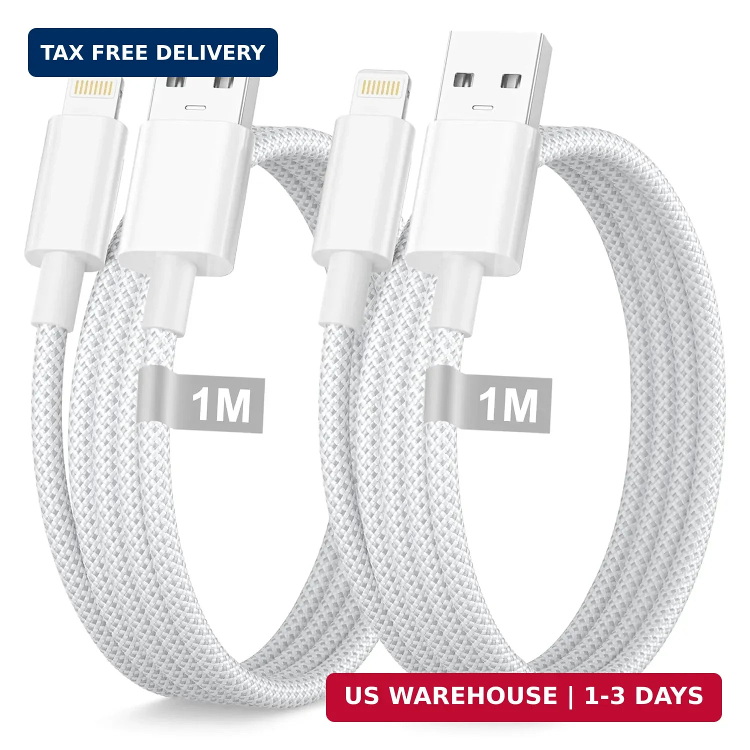 USB to Lightning Cable 3ft 2pack, Apple MFi Certified iPhone Charger Cord Lead N