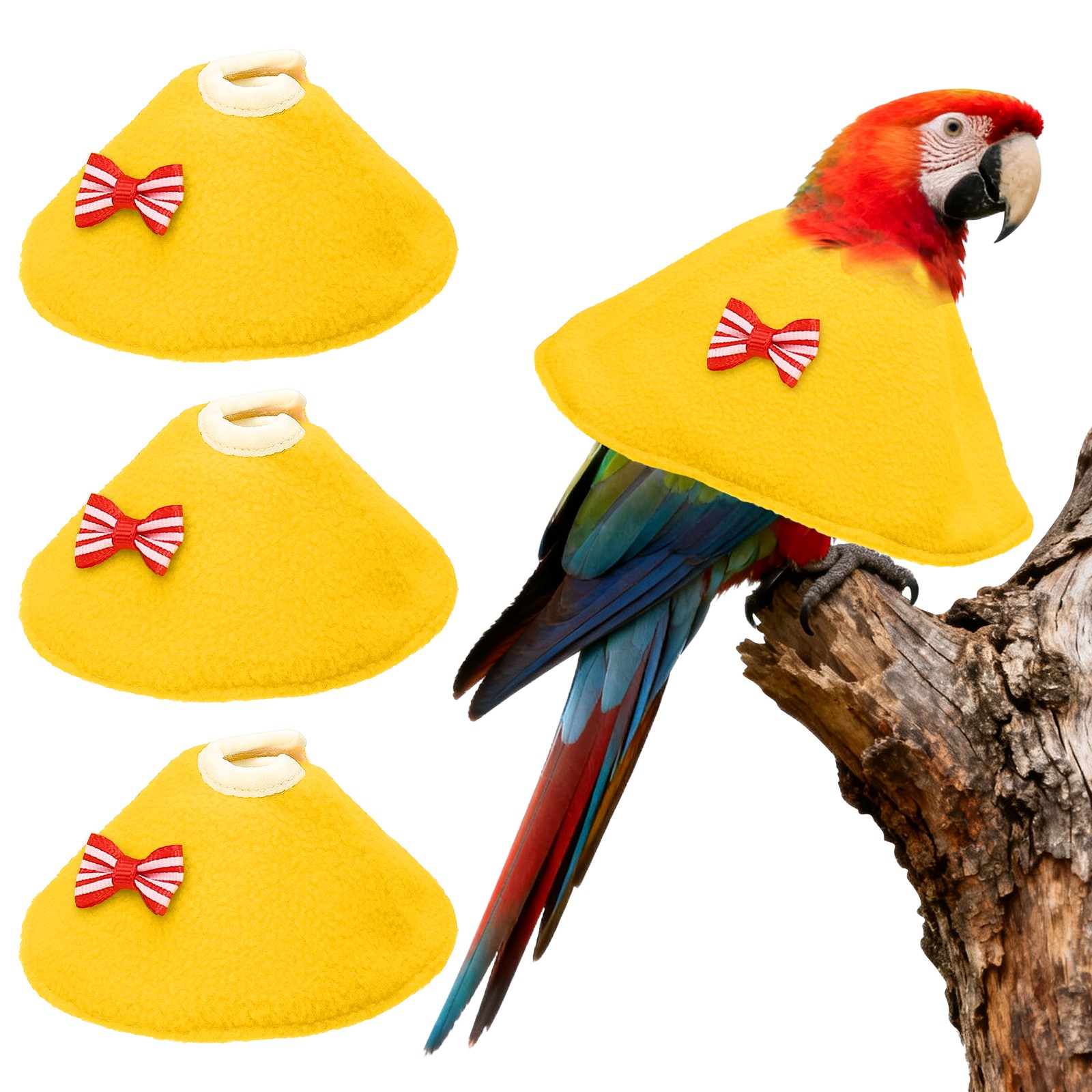 Bird Collars Bird Cone Collar Protective Cones Yellow M 3Pcs