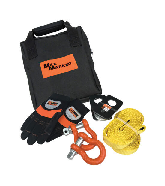 For Winch Accessories Kit ATV/UTV Includes Straps Gloves Shackle 8k Snatch Block