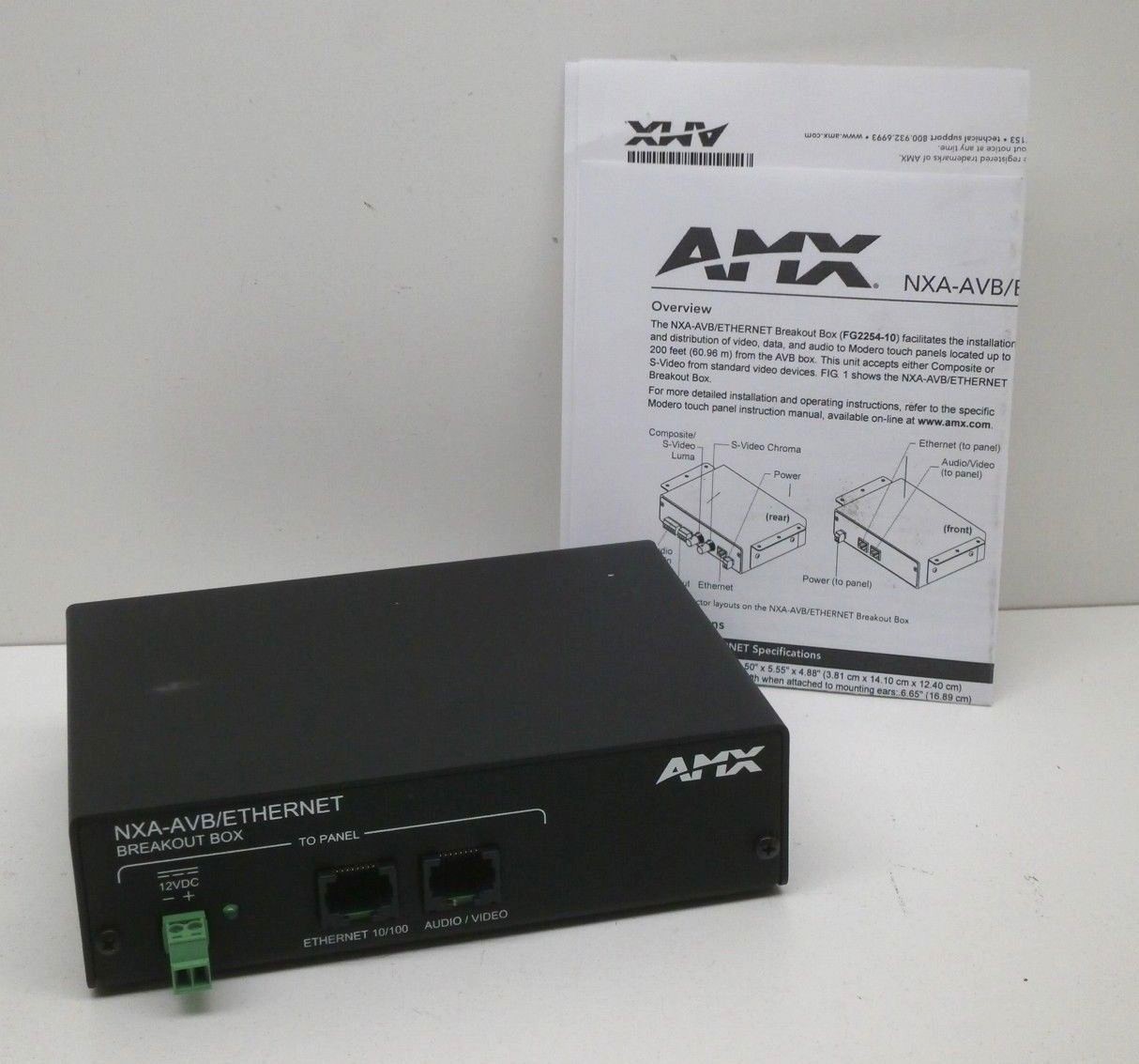 New AMX FG2254-10 Audio/Video NXA-AVB/ETHERNET Signal Converter Breakout Box