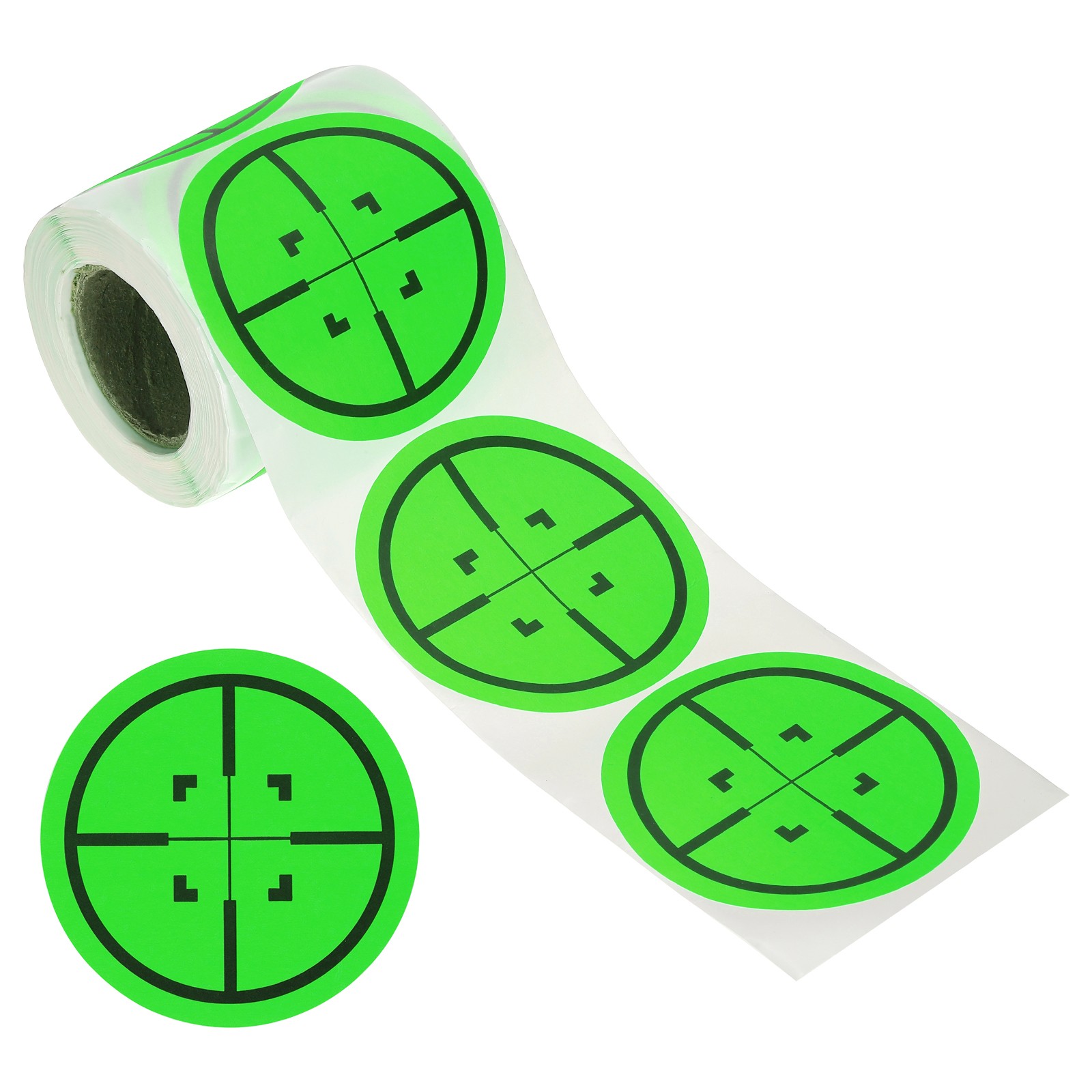 1 Roll Circle Splatter Target Stickers 3", Green/Black Style 3