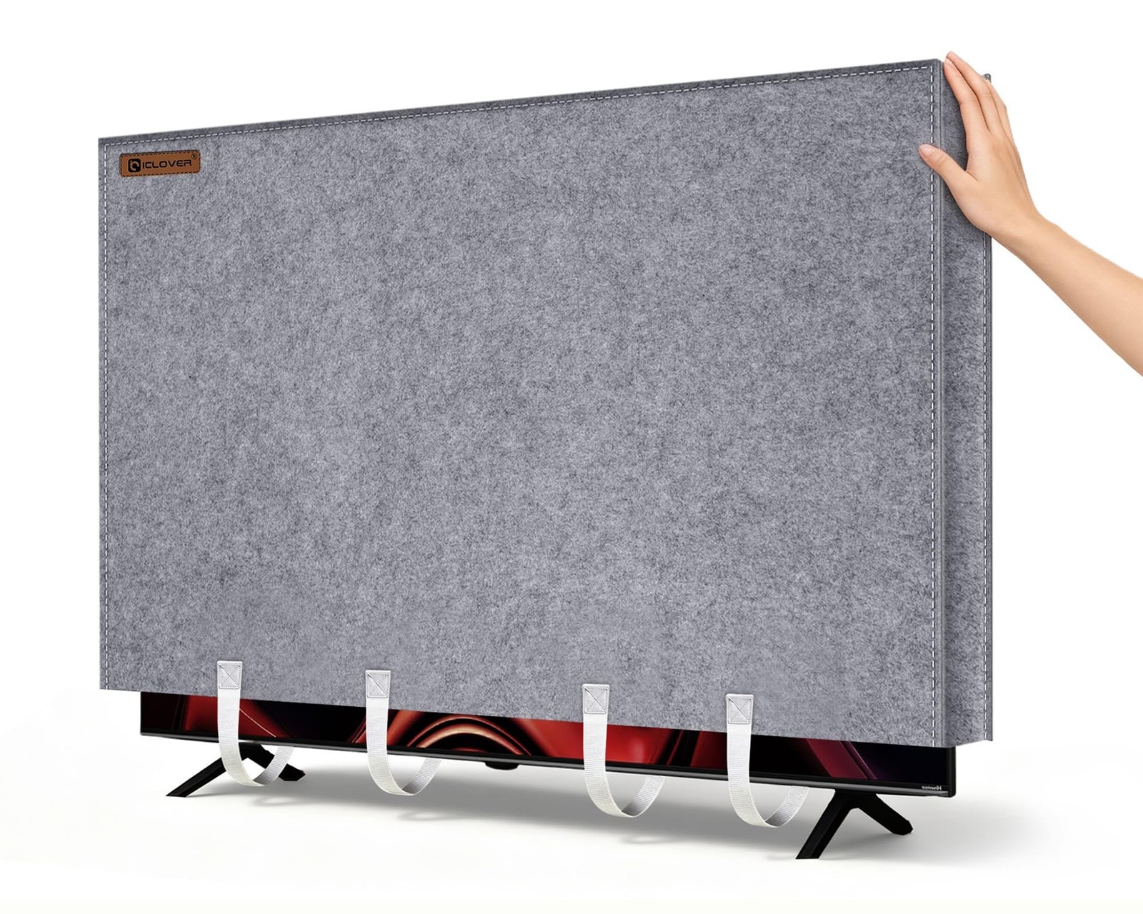 IC ICLOVER TV Cover for Moving, Tear Resistance Thick Felt Cover Fit up to 60-65