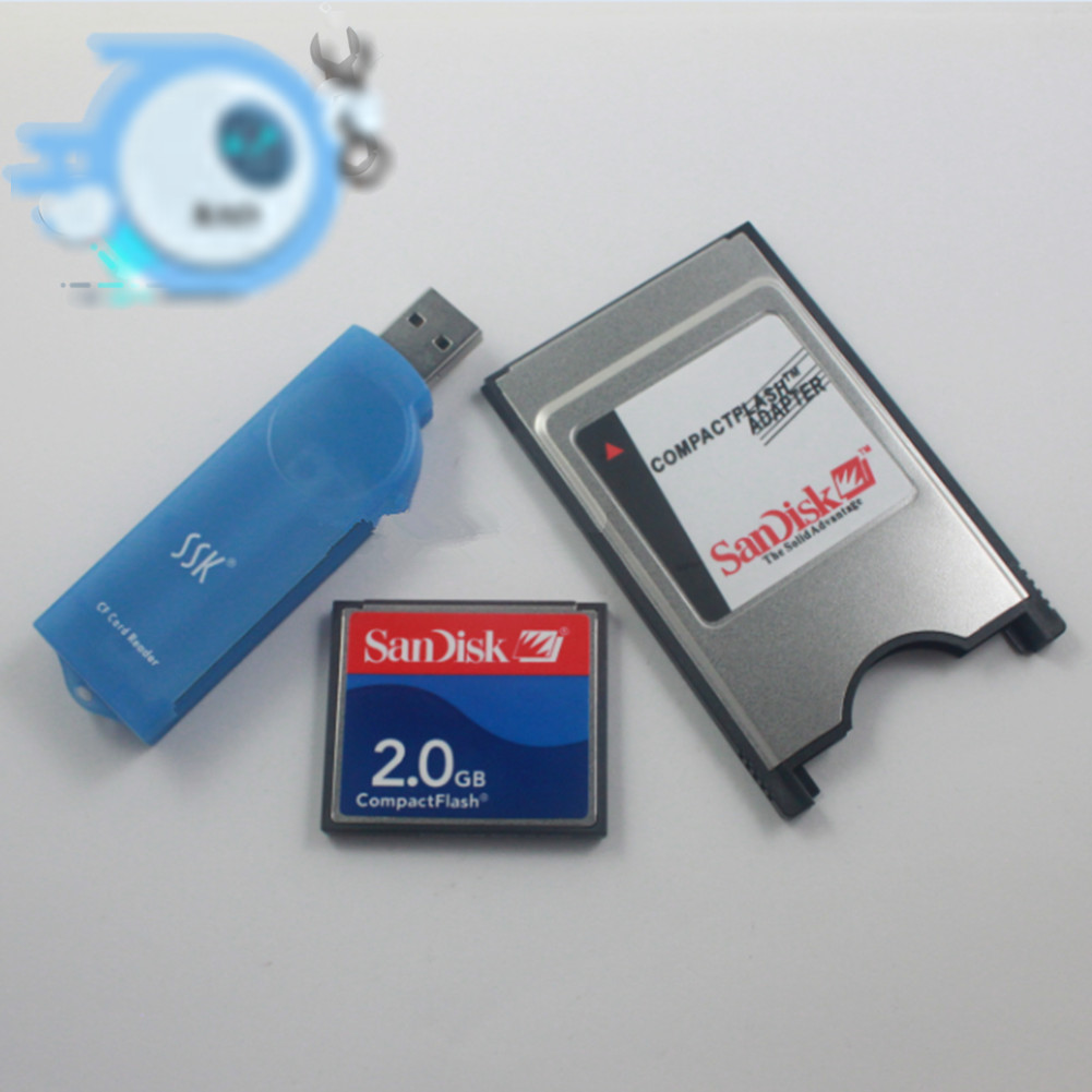 3 piece set NEW CNC 2.0GB CF CF card+CF-PCMCIA adapter+SSK USB2.0 card reader