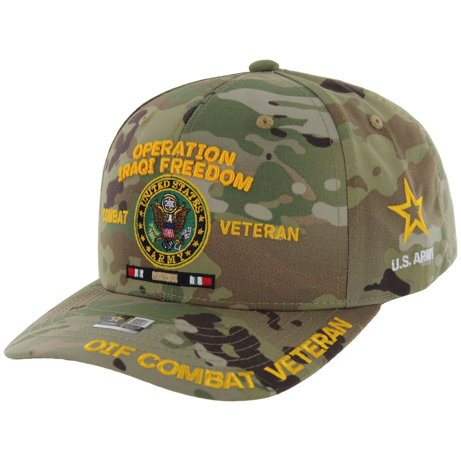 Operation Iraqi Freedom OIF Army Hat Camo Official Licensed Military Veteran Cap