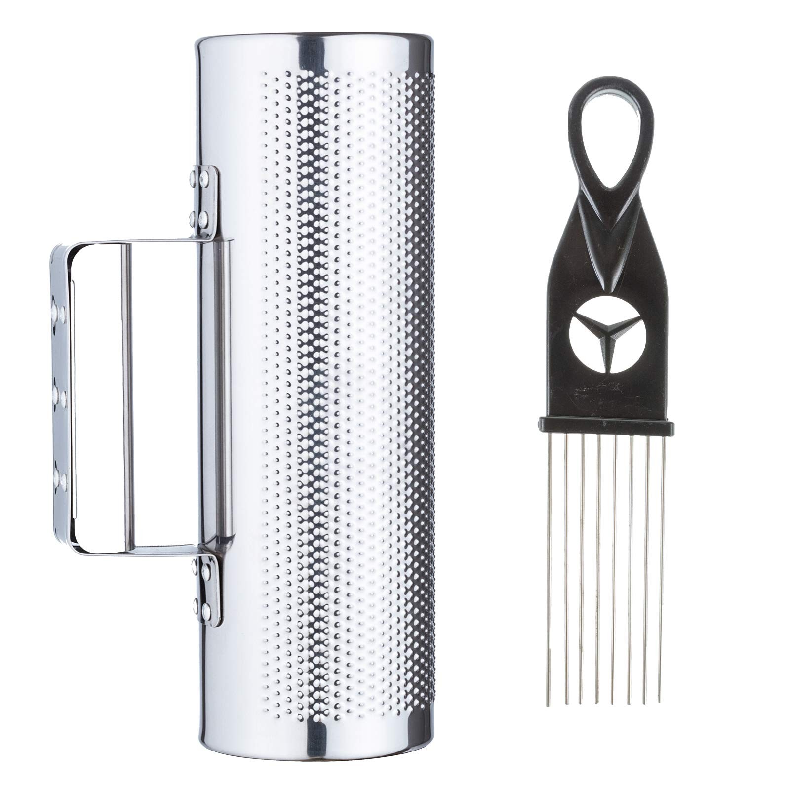 EASTROCK Stainless Steel Guiro Shaker 12" 4" Percussion 4"*12", Silver,Black