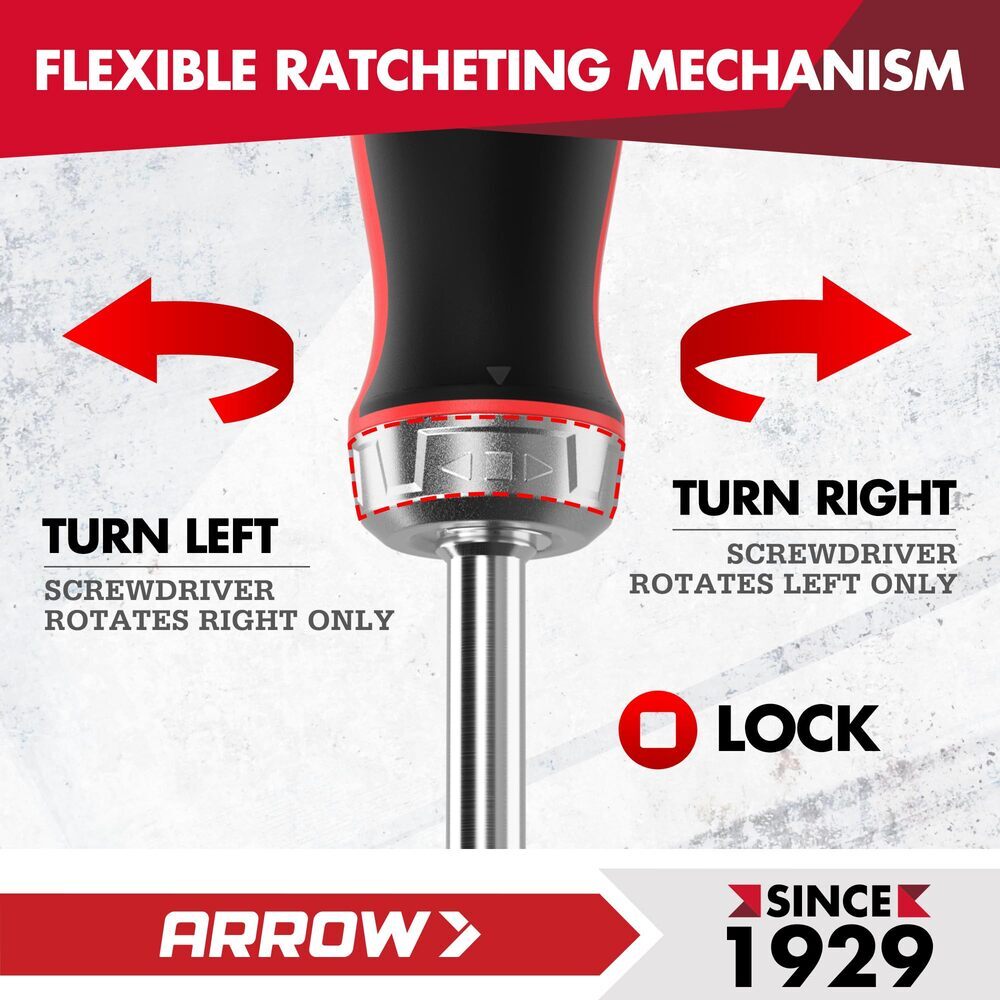 ARROW 27-IN-1 Multi Bit Ratcheting Screwdriver Phillips Slotted Torx Square Bits