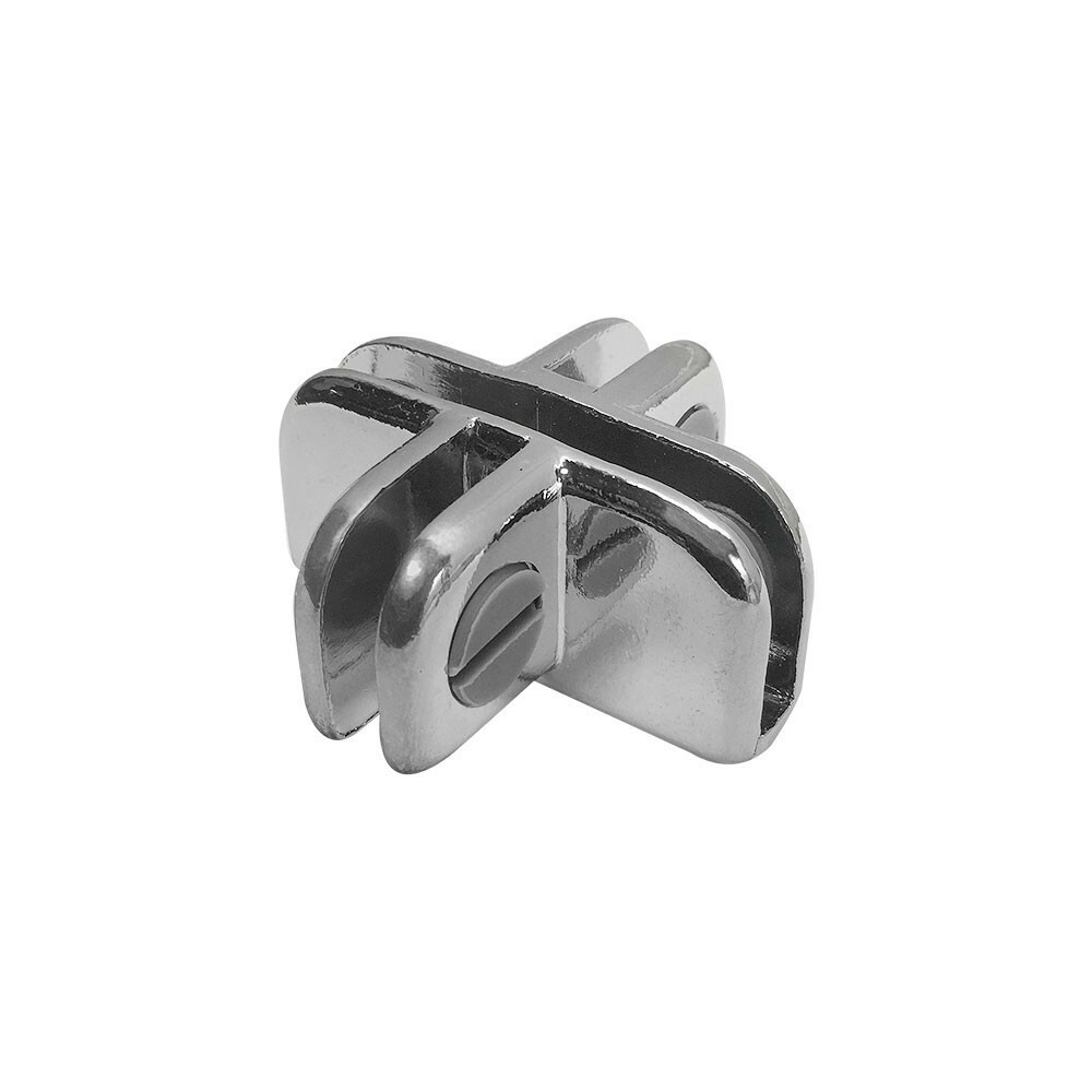 4 Way Inside Shelf Connector Clip 3/16" Tempered Glass Shelf 50 Pc Chrome