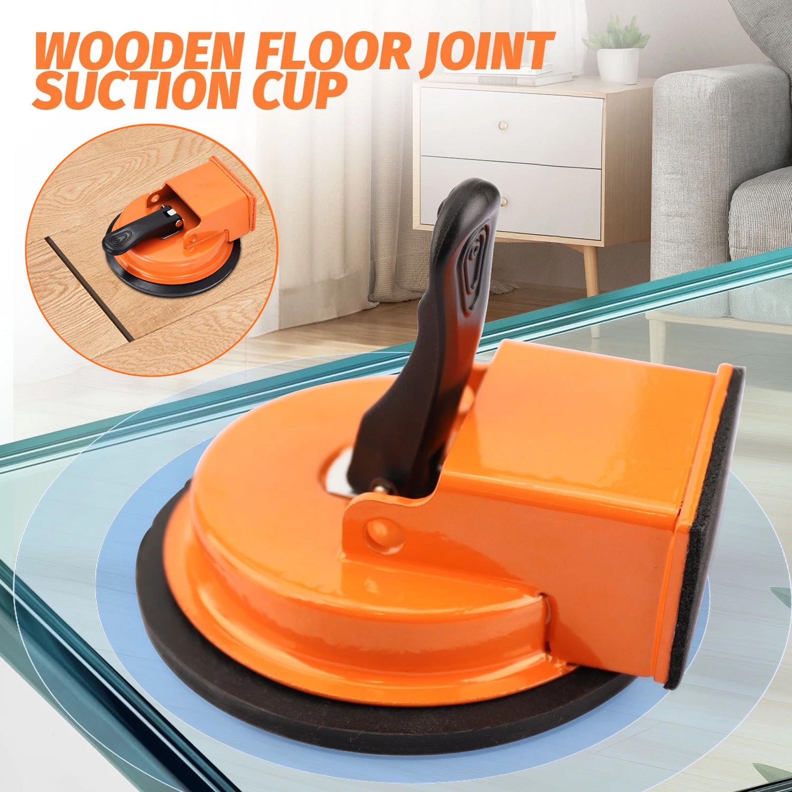 Floor Gap Fixer Tool Heavy Duty Suction Cup with Rubber Pad for Laminate, Wood