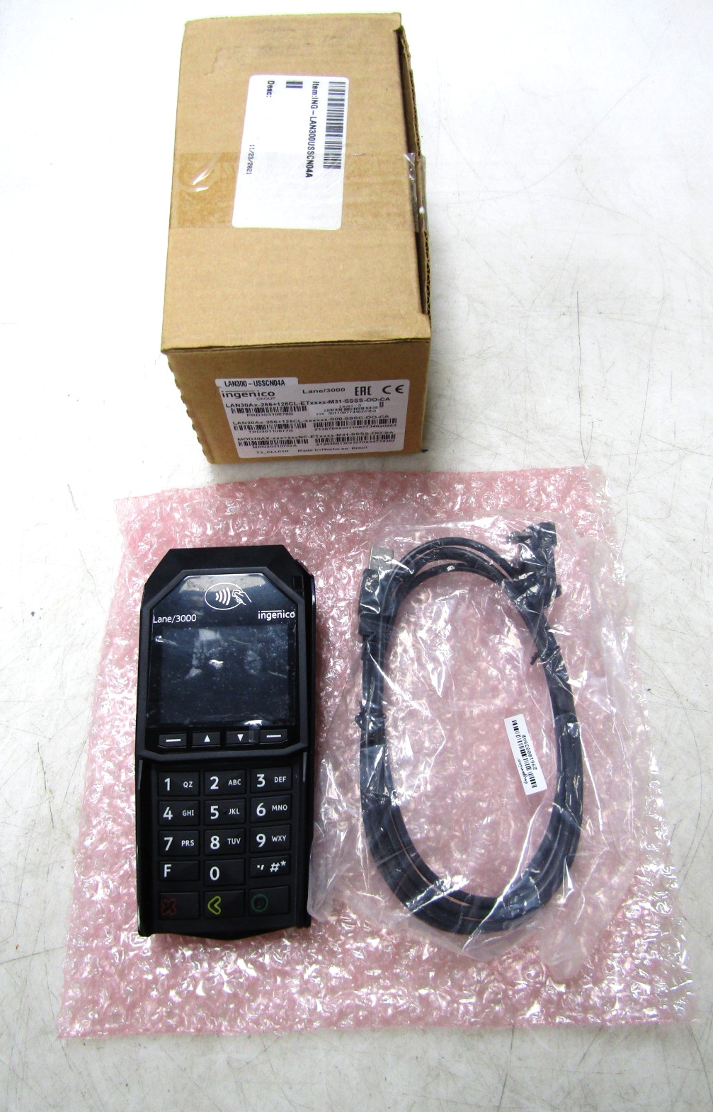 🙌 NEW INGENICO LANE 3000 CREDIT CARD PIN PAD 256 128CL ET LAN300 USSCN04A