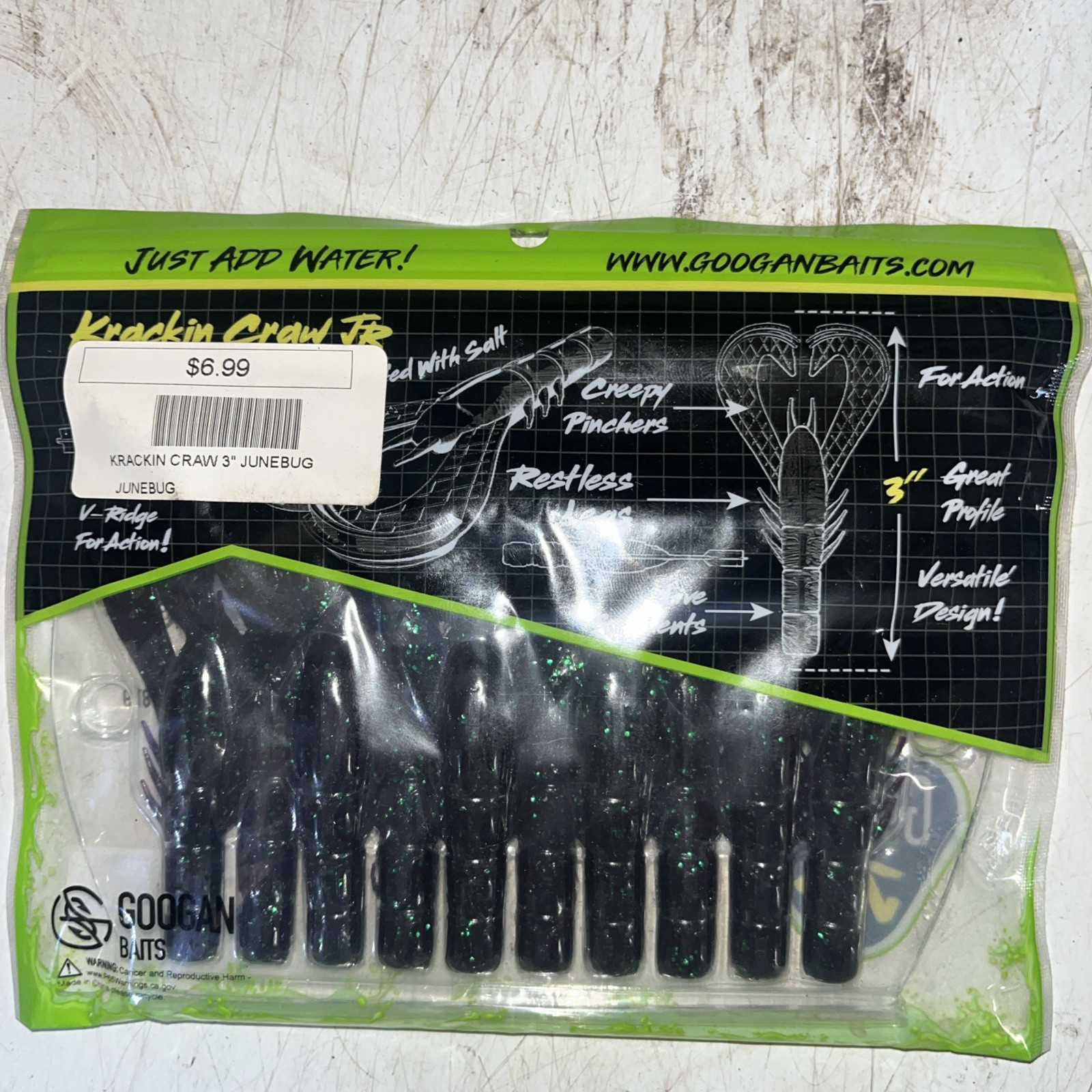 Googan Baits GKC-3-JUN Krackin' Craw 3", Junebug