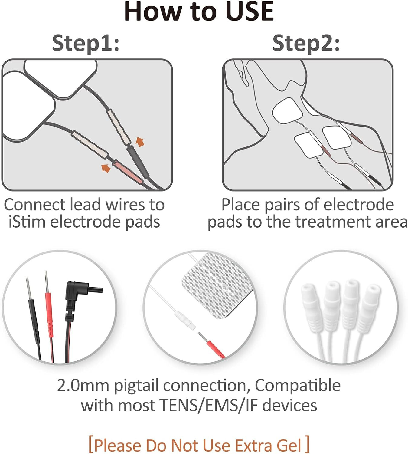 iStim 16 Black premium Soft 2"x2" Tens unit Electrodes pads with Japanese Gel