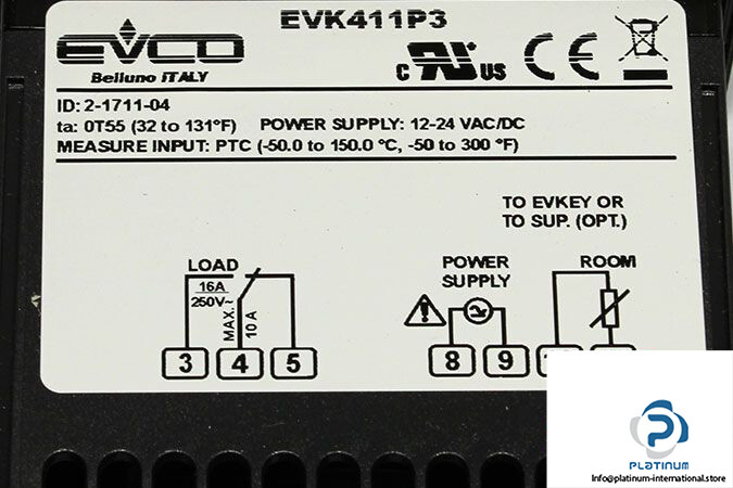 EVCO EVK411P3 TEMPERATURE CONTROLLER_EVK411P3