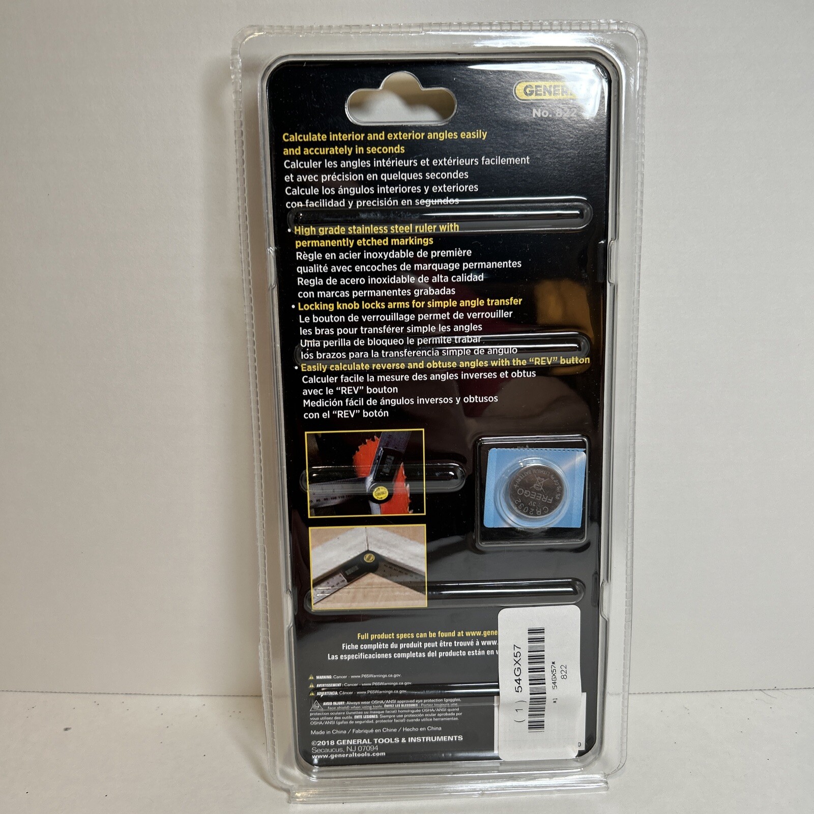 General Tools Pro Angle 2, Digital Angle Finder, 5" Size,