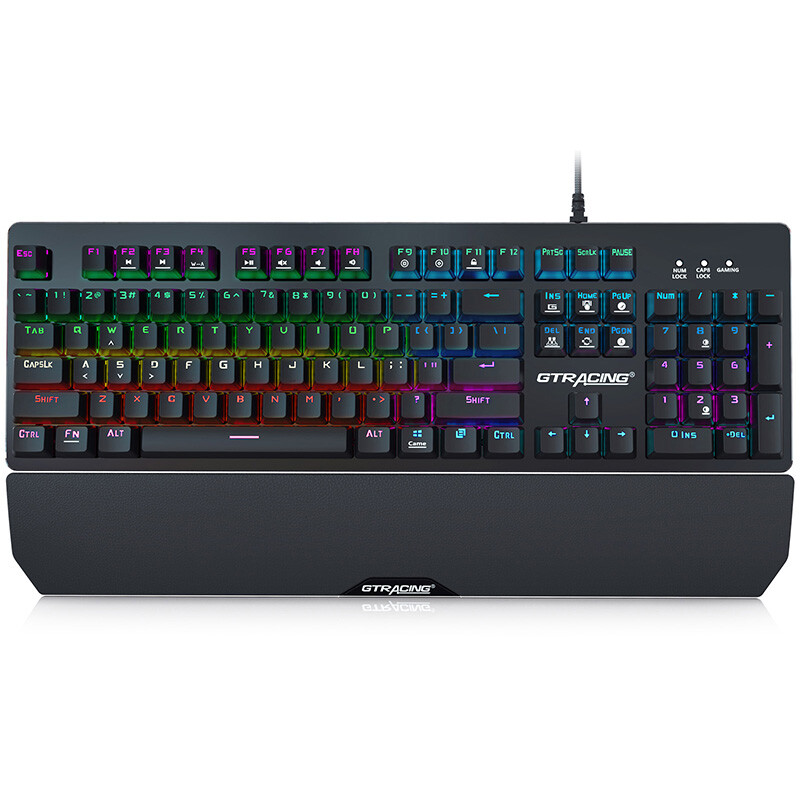 GTRACING Mechanical Gaming Keyboard with Wrist Rest, RGB Lighting,Tactile switch