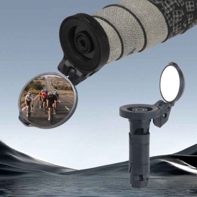Nylon Frame Bicycle Bar End Mirror 360 Degree Adjustable Viewing Angle